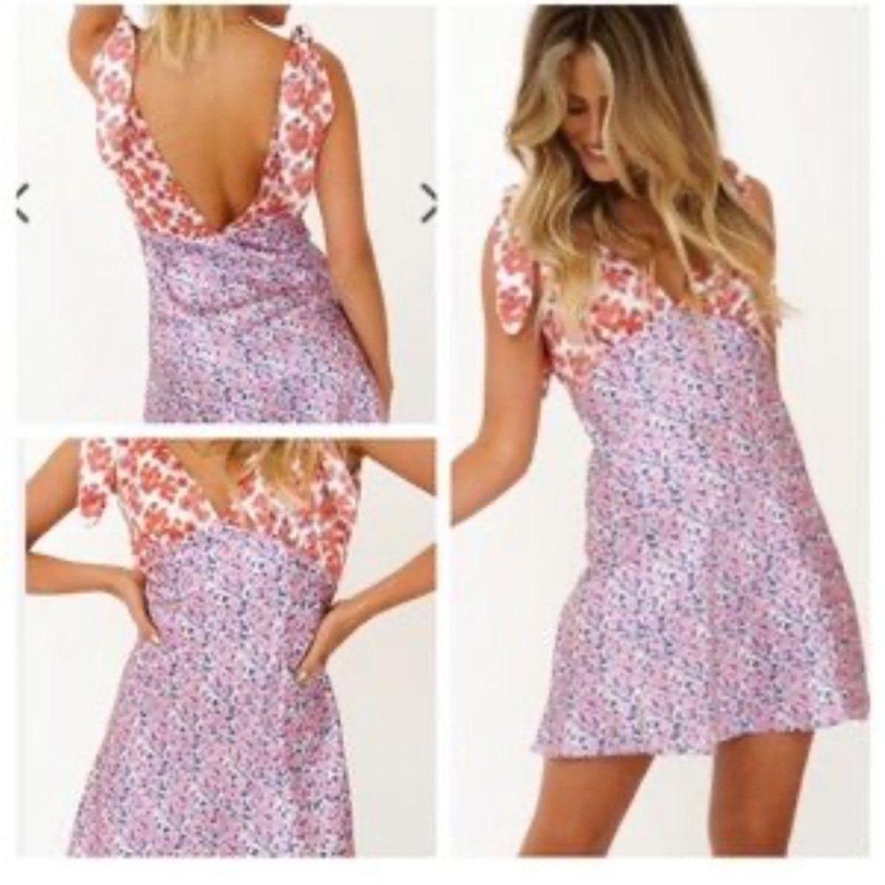 VRG GRL Postcards From Venice Bias Cut Mini Dress